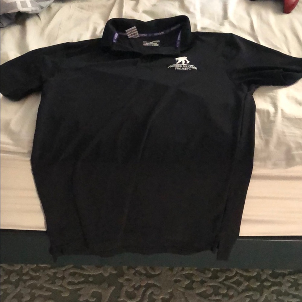 Wounded warrior project black athletic polo